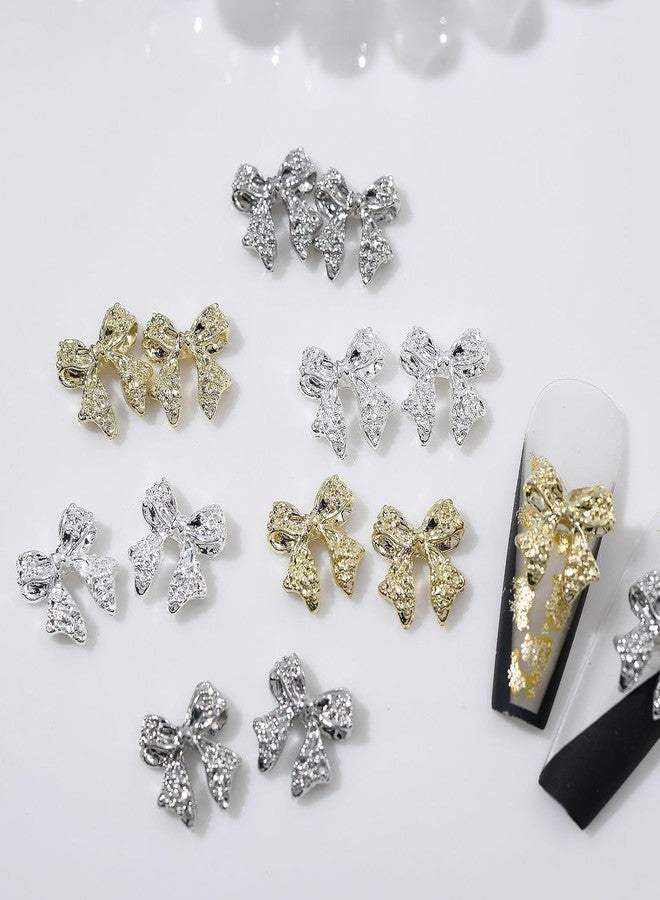 Maigitur 3D Alloy Bow Nail Charms for Acrylic Nails Metal Bows Gold Silver Gray Bows Knot Nail Art Charms Cute Bow Charms Kawaii Nails Jewels for Women Girls Daily Manicure 30pcs… - Image 3